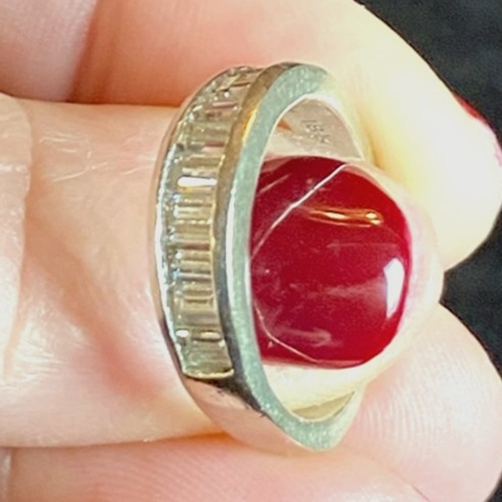 18 Ct White Gold Baguette Wedding Ring Custom Made-SIZE 6